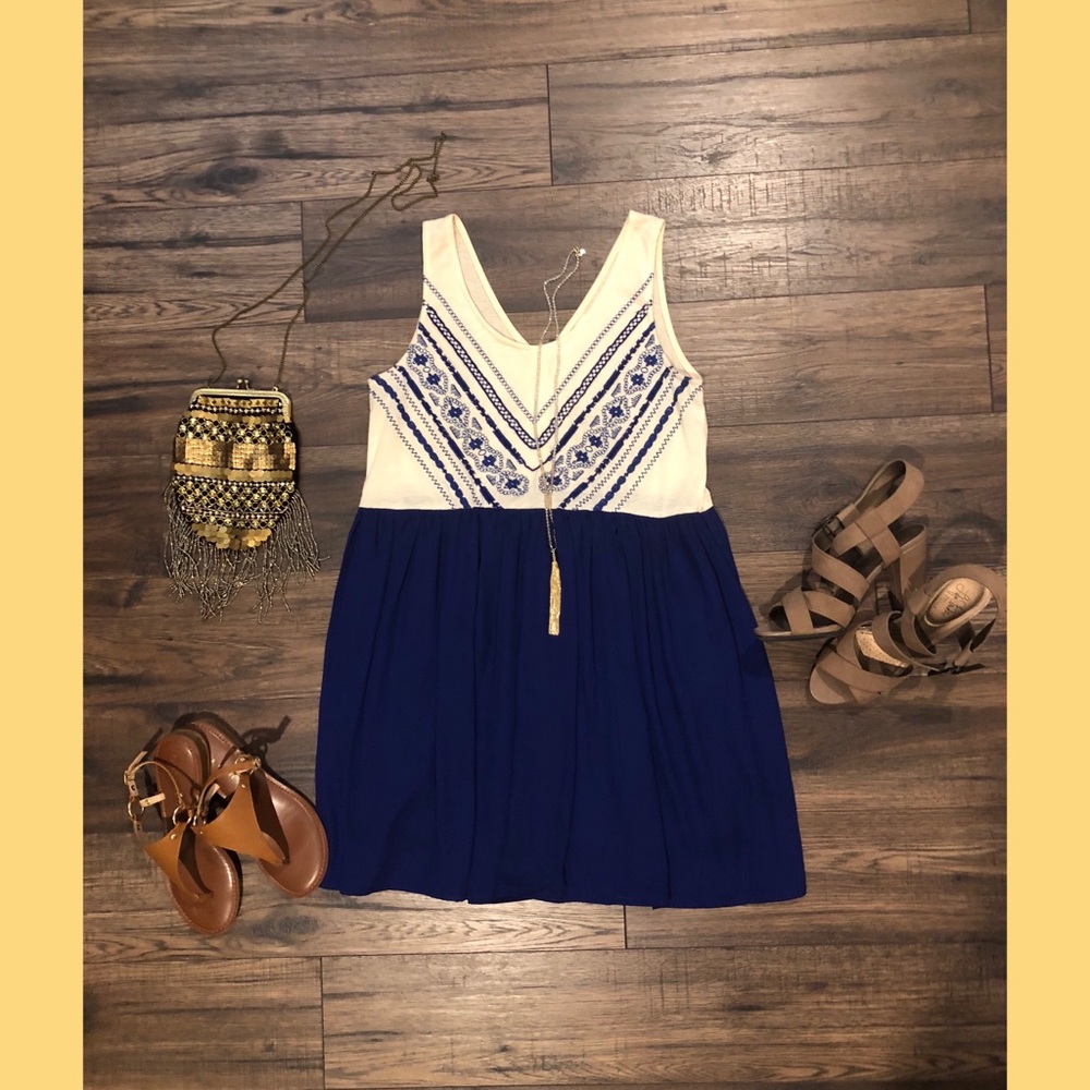Umgee Boho Embroidered Beaded Dress 👗